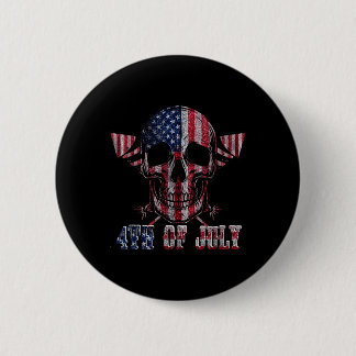 Schedel Vuurwerk Onafhankelijkheidsdag Amerikaanse Ronde Button 5,7 Cm