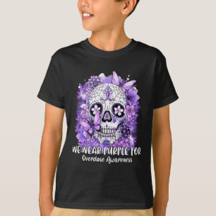 Schedel We Draag Paarse voor bewustwording van ove T-shirt