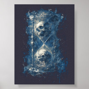 Schedel Zandloper Gotische Donkere Kunst Poster