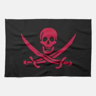 Schedel & Zwaarden Piratenvlag van Calico Jack kar Theedoek