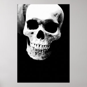 Schedel Zwart Wit Fantasy Metaal Rock Poster