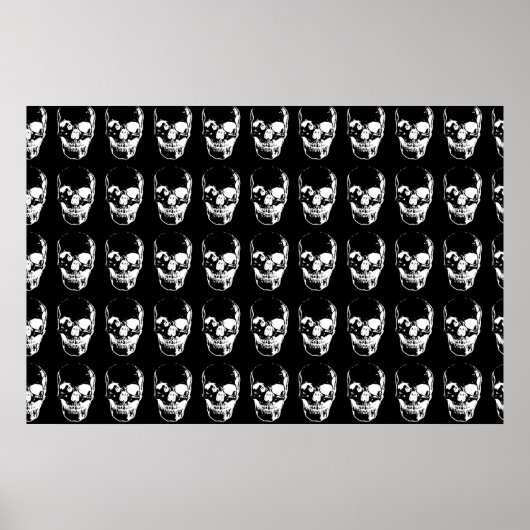 Schedel - Zwart & Wit Poster (Voorkant)