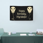 Schedelballon Gothic Verjaardagsfeestje Spandoek (Beurs)