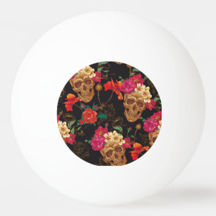 Schedelbloemen: naadloze donkere achtergrond. pingpongballen