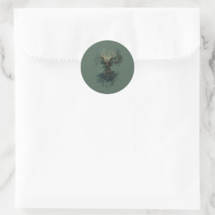 Schedelboom Surreal Donkere Natuur Ronde Sticker