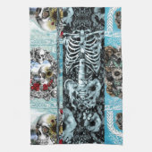  schedelcollage theedoek (Verticaal)