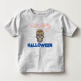 Schedeldag van de doden Happy Halloween Sinaasappe Kinder Shirts