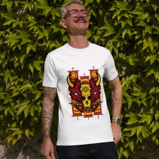 Schedelgemaskerde oni t-shirt