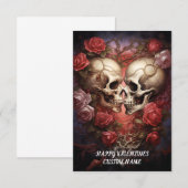 Schedelhart, Romantisch, Gotisch, Anti-Valentijnse Bedankkaart (Voorkant / Achterkant)