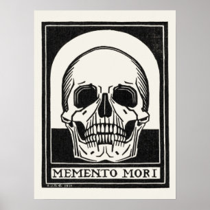 schedelillustratie van Julie De Graag Poster