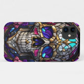 Schedelkunst, Suikerschedel, Faux glas-in-lood sch Case-Mate iPhone Case (Achterkant (horizontaal))