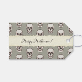 Schedelpatroon Gothic Horror Pixel Art Cadeaulabel