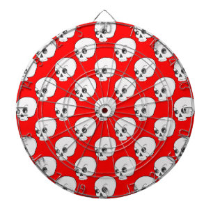 Schedelpatroon Op Rood Achtergrond Dartbord