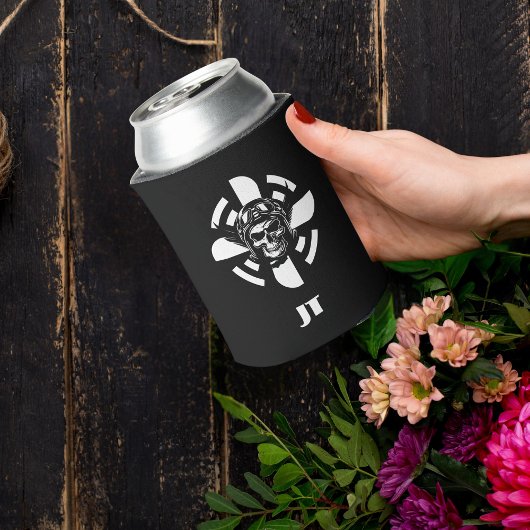 Schedelpiloot & Vliegtuigpropeller, minimalistisch Blikjeskoeler