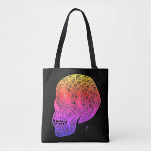 Schedelprint Totetas Met Kleuren Van De Zonsonderg Draagtas