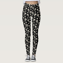 Schedels Diamant Patroon Zwarte Halloween Leggings