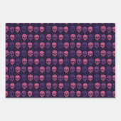 Schedels Druppelen In Roze En Paarse Inpakpapier Vel (Voorkant)