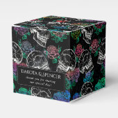 Schedels en donkere Rozen | Funky Glam Ombre Bedan Bedankdoosjes (Voorkant Zijde)