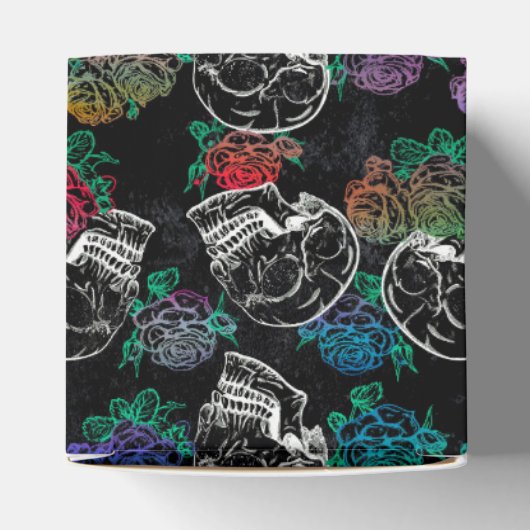 Schedels en donkere Rozen | Funky Glam Ombre Bedan Bedankdoosjes (Bovenkant)