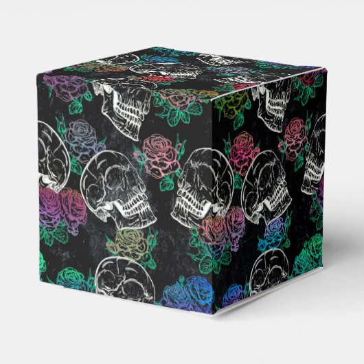Schedels en donkere Rozen | Funky Glam Ombre Bedan Bedankdoosjes (Achterkant)