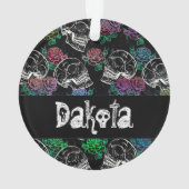Schedels en donkere Rozen | Funky Glam Ombre Custo Ornament (achterkant)