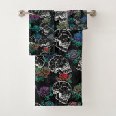 Schedels en donkere Rozen | Funky Glam Ombre Grung Bad Handdoek (Insitu)