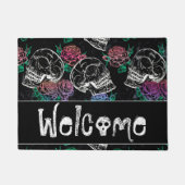 Schedels en donkere Rozen | Funky Glam Ombre Welko Deurmat (Voorkant)