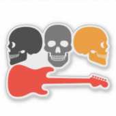 Schedels en gitaar sticker (Voorkant)