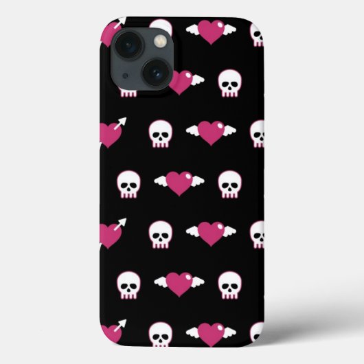 Schedels en harten Case-Mate iPhone case (Achterkant)