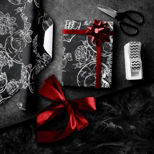 Schedels en krijt Rozen Funky Gothic Glam Grunge Cadeaupapier