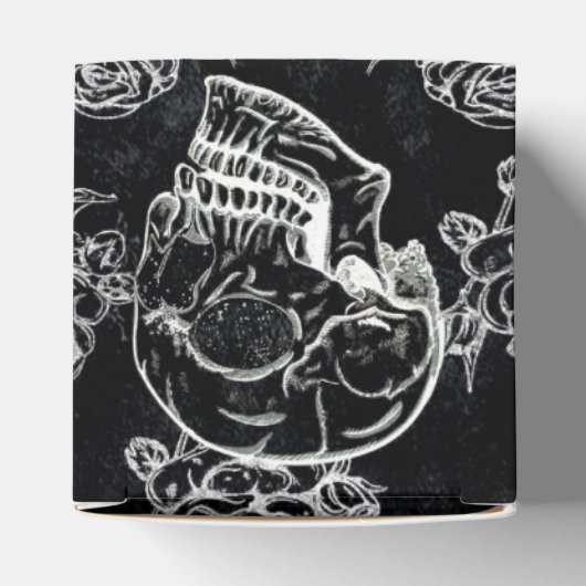 Schedels en krijt Rozen | Gothic Glam Dank u Bedankdoosjes (Bovenkant)