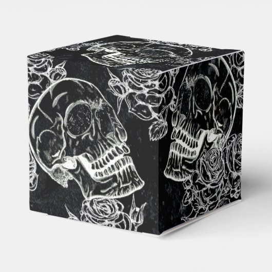 Schedels en krijt Rozen | Gothic Glam Dank u Bedankdoosjes (Achterkant)