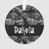 Schedels en krijt Rozen | Gotische Glam Funky Cust Ornament (voorkant)