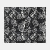 Schedels en krijt Rozen | Gotische Glam Funky Grun Fleece Deken (Voorkant (Horizontaal))
