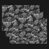 Schedels en krijt Rozen | Gotische Glam Funky Grun Inpakpapier Vel