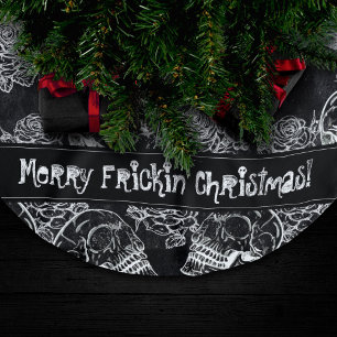Schedels en krijt Rozen Gotische Glam Funky Grun Kerstboom Rok