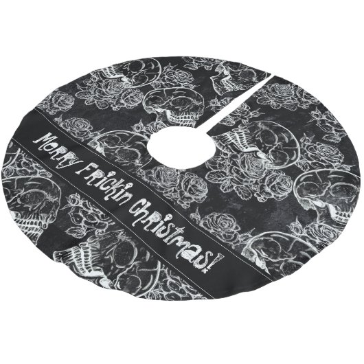 Schedels en krijt Rozen | Gotische Glam Funky Grun Kerstboom Rok (Gekanteld)