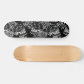 Schedels en krijt Rozen | Gotische Glam Funky Grun Skateboard (Horizontaal)