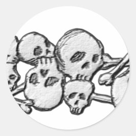 Schedels en kruisende Botten Ronde Sticker