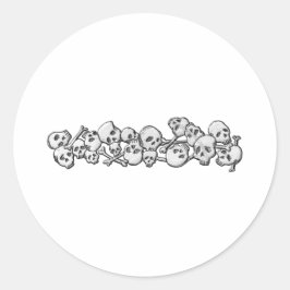 Schedels en kruisende Botten Ronde Sticker