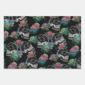 Schedels en Ombre Rozen | Gotische Glam Pastel Gru Inpakpapier Vel (Voorkant)