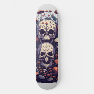 Schedels en paddenstoelen skateboard