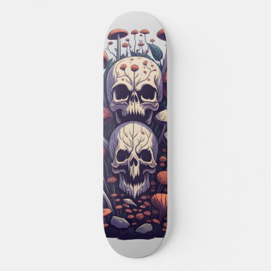Schedels en paddenstoelen skateboard (Voorkant)