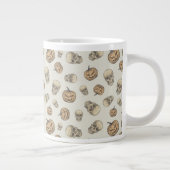 Schedels en pompoenen Halloween Patroon Extra Grote Beker (Rechts)