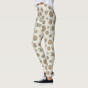 Schedels en pompoenen Halloween Patroon Leggings