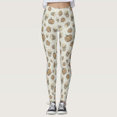 Schedels en pompoenen Halloween Patroon Leggings (Voorkant)