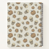 Schedels en pompoenen Halloween Patroon Notitieboek (Achterkant)
