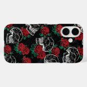 Schedels en rode rozen | Modern Gotisch Glam Grung Case-Mate iPhone Case (Achterkant (horizontaal))