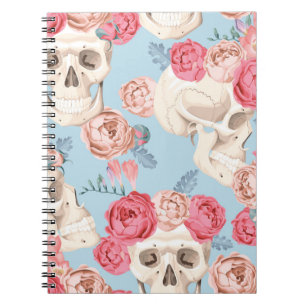 Schedels en Rozen Patroon Notitieboek