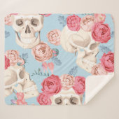 Schedels en Rozen  Patroon Sherpa Deken (Voorkant (horizontaal))